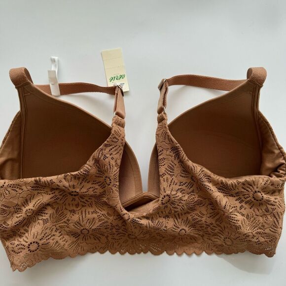 NWT Aerie Wire Less Wireless Tan Nude Soft Bra Size 34C T shirt Light Padding - Picture 4 of 5